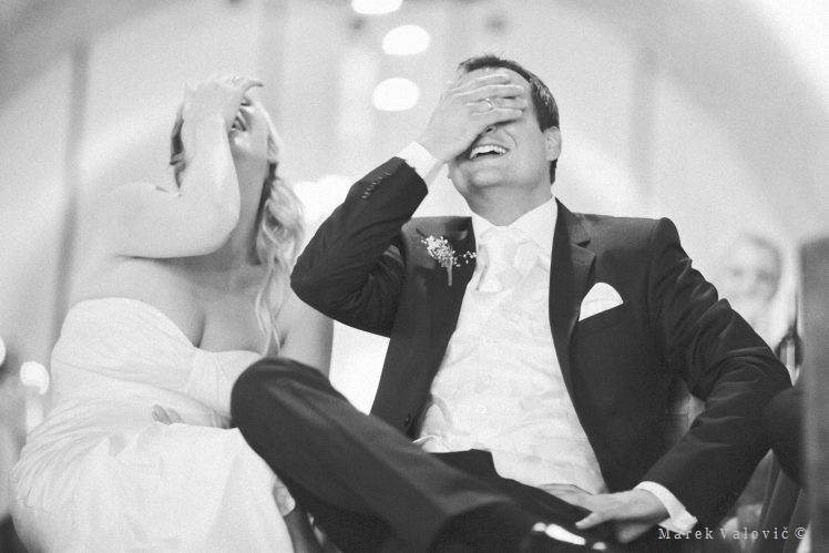 emotional black and white wedding photography funny moment