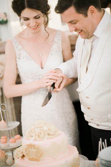 cutting the wedding cake Schlosshof