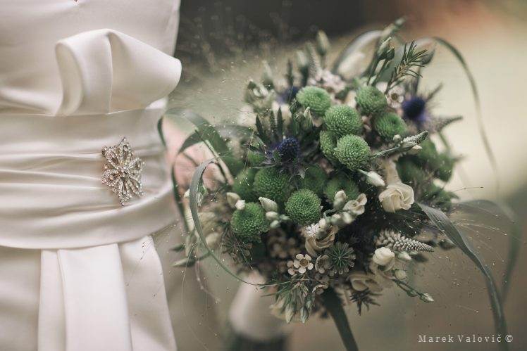 zelena svadobne kytica