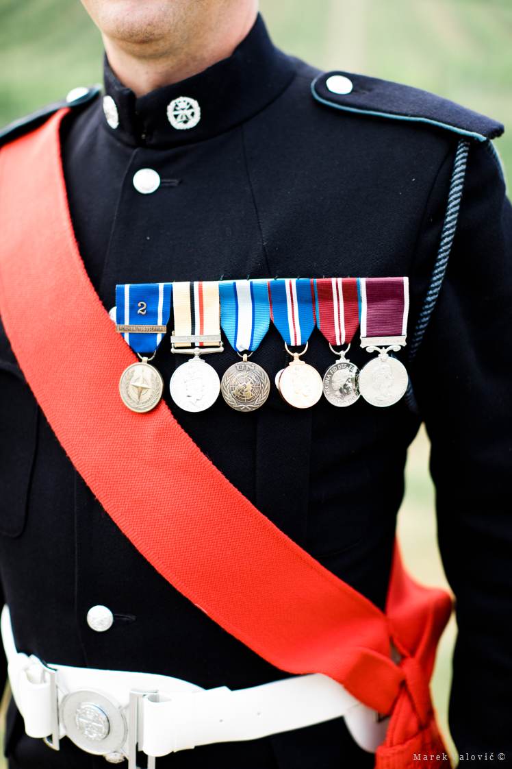 groom - medals on black army uniform