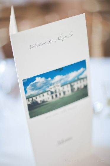 Schloss Hetzendorf - place for wedding in Vienna - menu