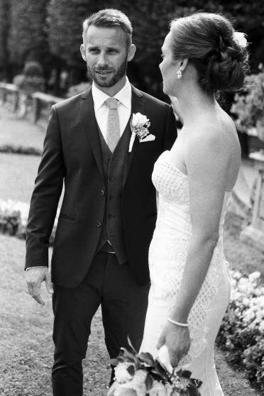 bride and groom in Mirabell Gardens - Kodak TRI-X400 FILM