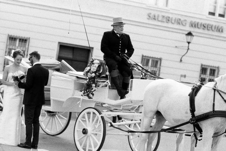 wedding horse drawn carriage in Salzburg - Kodak TRI-X400 FILM