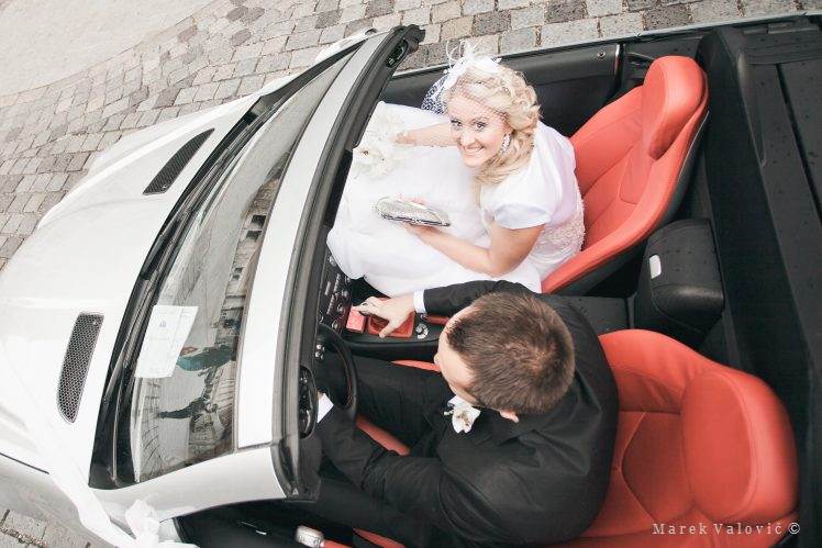 Luxusné auto na svadbe Mercedes kabriolet